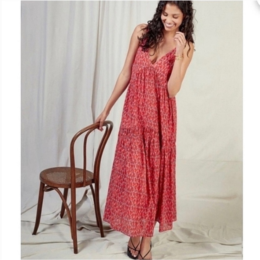 JOIE Bondi Sleeveless Tiered Maxi Dress in Tea Rose - L